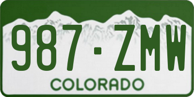 CO license plate 987ZMW