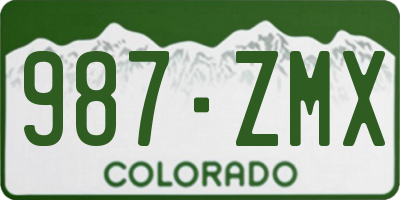 CO license plate 987ZMX