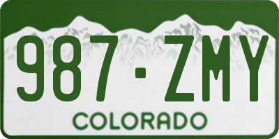 CO license plate 987ZMY