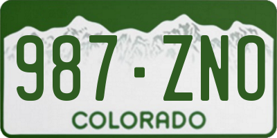 CO license plate 987ZNO
