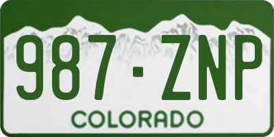 CO license plate 987ZNP