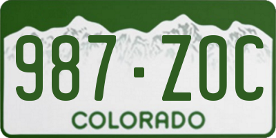 CO license plate 987ZOC