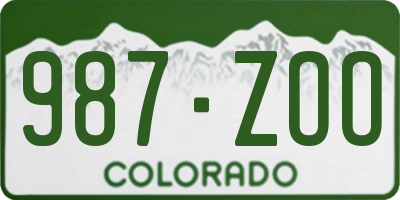 CO license plate 987ZOO