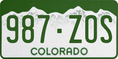 CO license plate 987ZOS