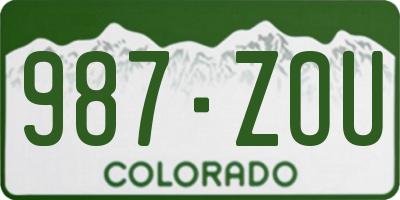CO license plate 987ZOU