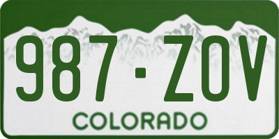 CO license plate 987ZOV