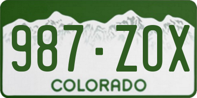 CO license plate 987ZOX