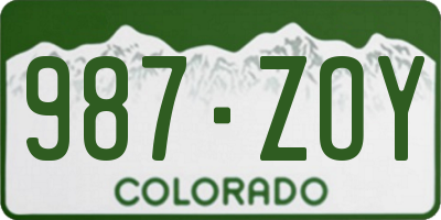 CO license plate 987ZOY