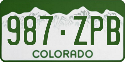 CO license plate 987ZPB