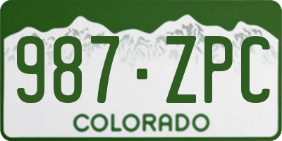 CO license plate 987ZPC