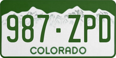 CO license plate 987ZPD