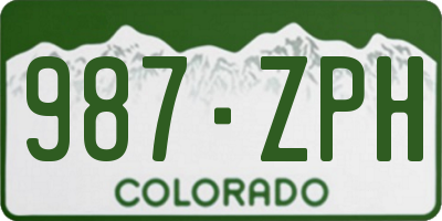 CO license plate 987ZPH