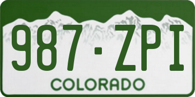 CO license plate 987ZPI