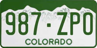 CO license plate 987ZPO