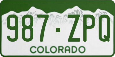 CO license plate 987ZPQ