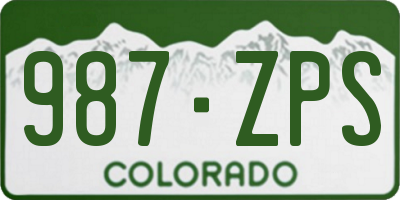 CO license plate 987ZPS
