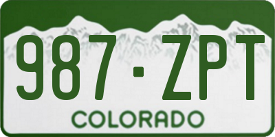 CO license plate 987ZPT