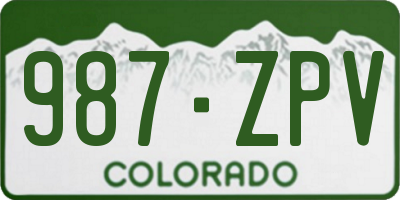 CO license plate 987ZPV