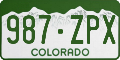 CO license plate 987ZPX