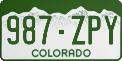 CO license plate 987ZPY