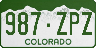 CO license plate 987ZPZ