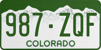 CO license plate 987ZQF