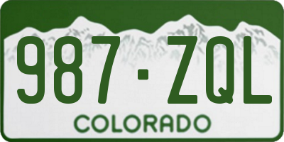 CO license plate 987ZQL