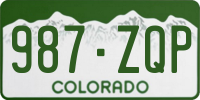 CO license plate 987ZQP