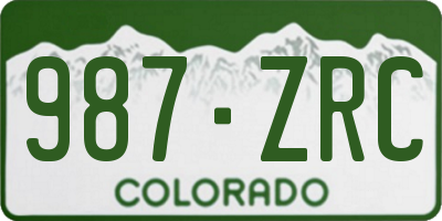 CO license plate 987ZRC