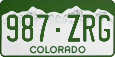 CO license plate 987ZRG