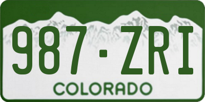 CO license plate 987ZRI
