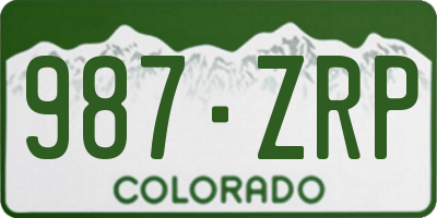CO license plate 987ZRP
