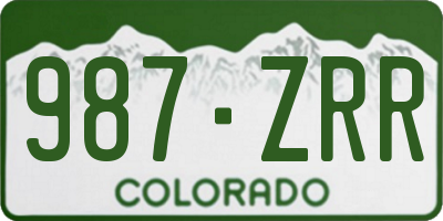 CO license plate 987ZRR
