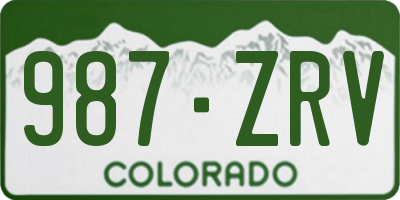 CO license plate 987ZRV