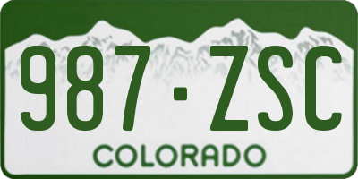 CO license plate 987ZSC