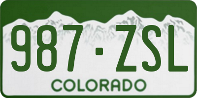 CO license plate 987ZSL
