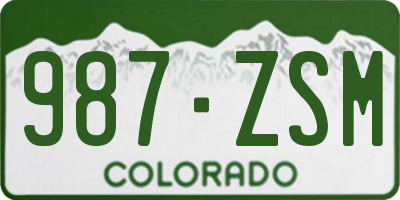 CO license plate 987ZSM