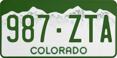 CO license plate 987ZTA