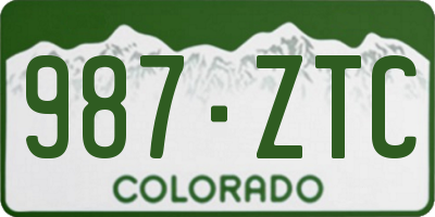 CO license plate 987ZTC