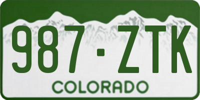CO license plate 987ZTK