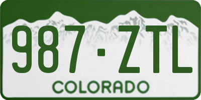 CO license plate 987ZTL