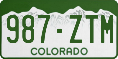 CO license plate 987ZTM