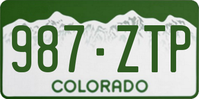 CO license plate 987ZTP