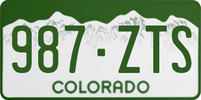 CO license plate 987ZTS