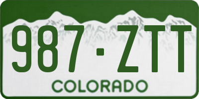 CO license plate 987ZTT
