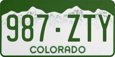 CO license plate 987ZTY