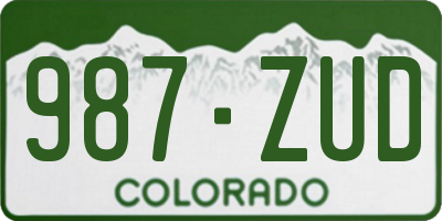 CO license plate 987ZUD