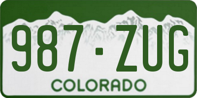CO license plate 987ZUG