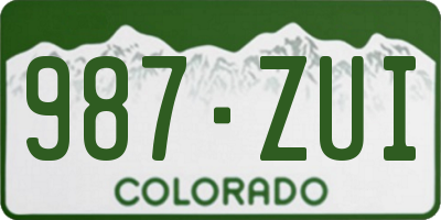 CO license plate 987ZUI
