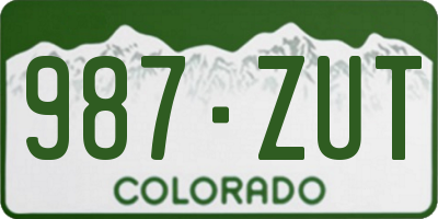 CO license plate 987ZUT